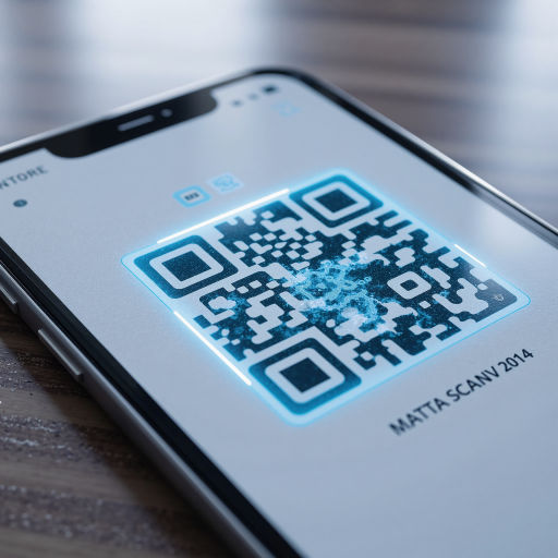 企业微信公众号二维码，圆形设计，中央显示企业标识，周围有商务风格装饰图案，浅灰色背景